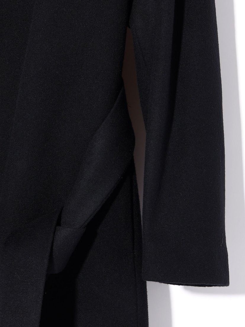 Beaver Wool High collar Wrap Maxi Coat / ブラック 【ys Yuji SUGENO】