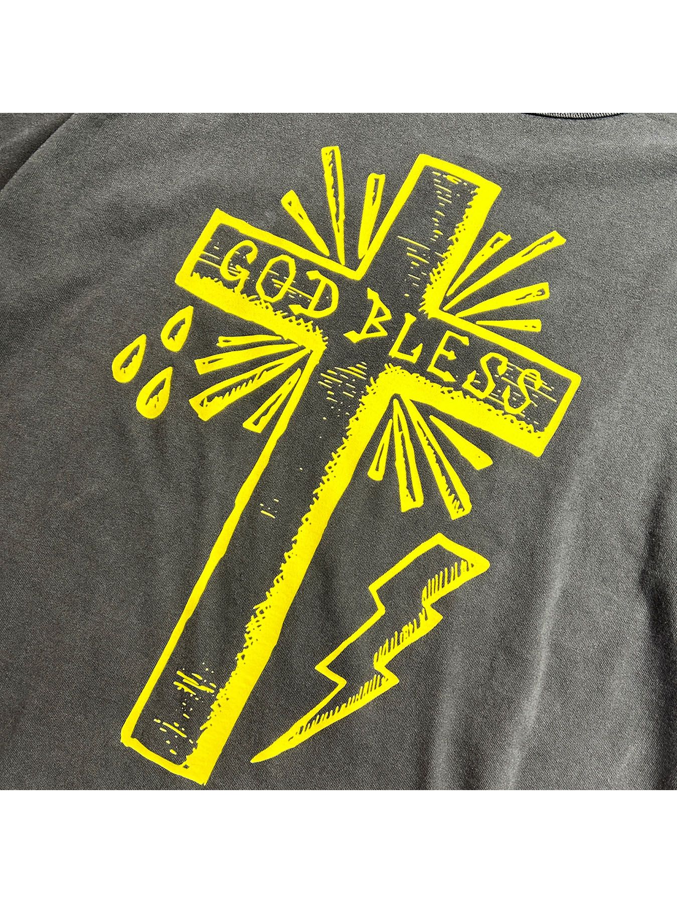 【予約品 8月10日(日) 締切 】CROSS PRINT S/S T / クロスプリント Tシャツ / ブラック×イエロー