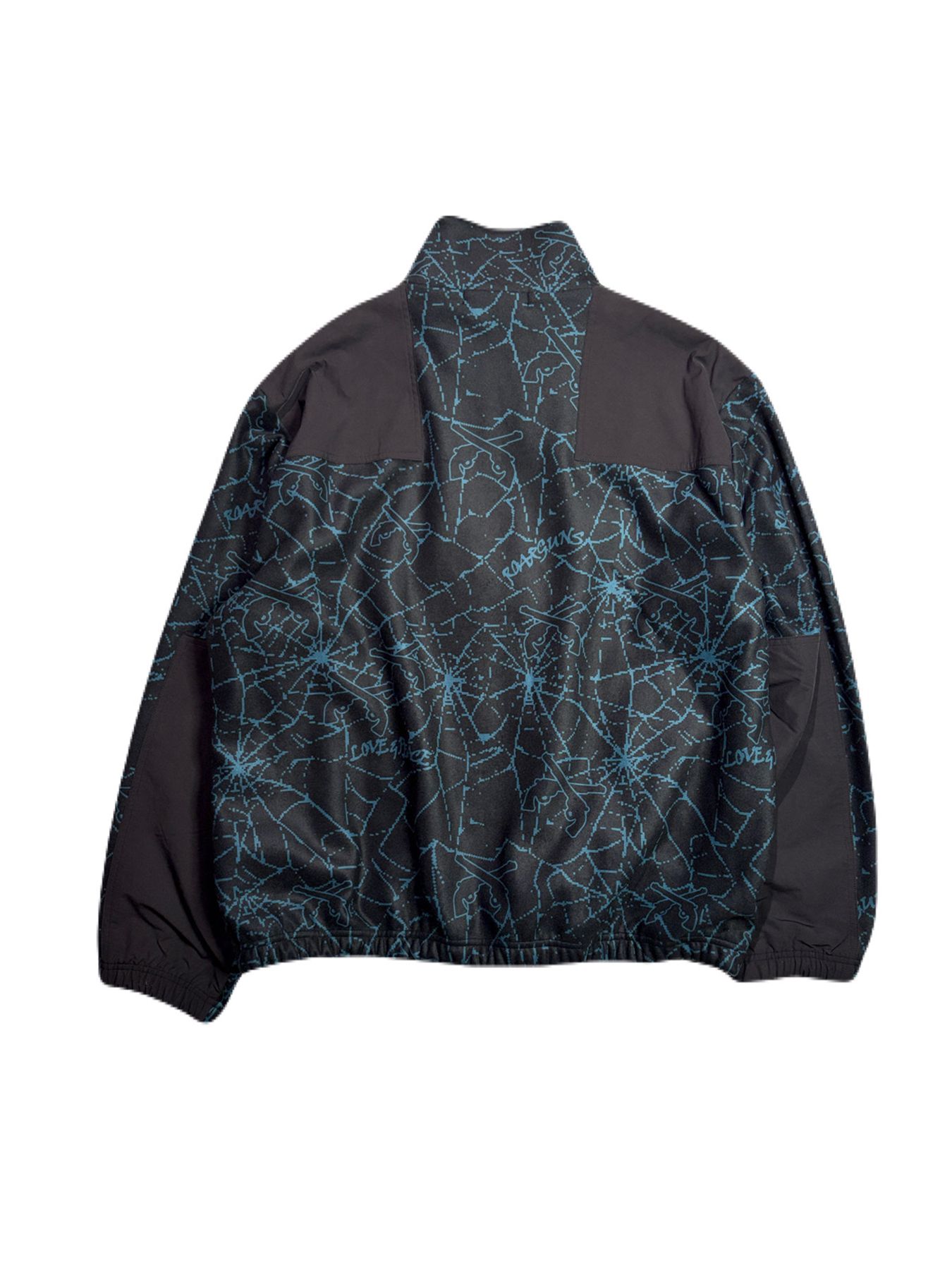 【予約品 3月9日(月) 18:00 締切】SPIDER PRINT JKT / スパイダープリント フリース ジャケット / ブラック×ブルー