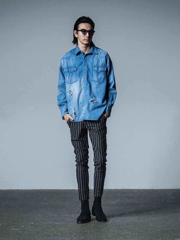《予約品》 JAMES OVER DUNGAREE SHIRT  / オーバーウエスタンシャツ / インディゴクラッシュ