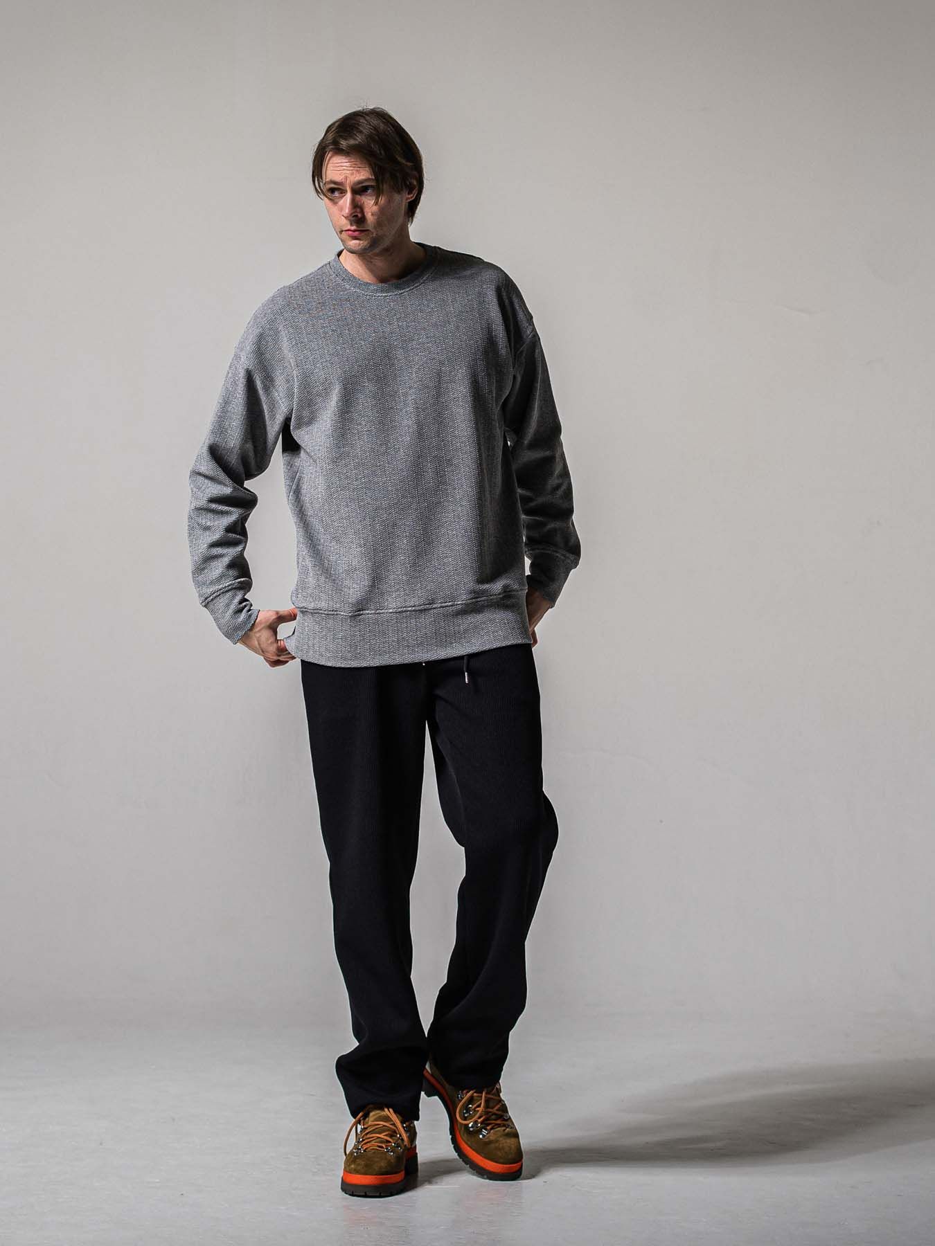 【予約品 11月16日(日) 締切】AZE  WIDE TUCK PANTS / 畔編みニット セミワイドシルエット ワンタック イージーパンツ / ブラック