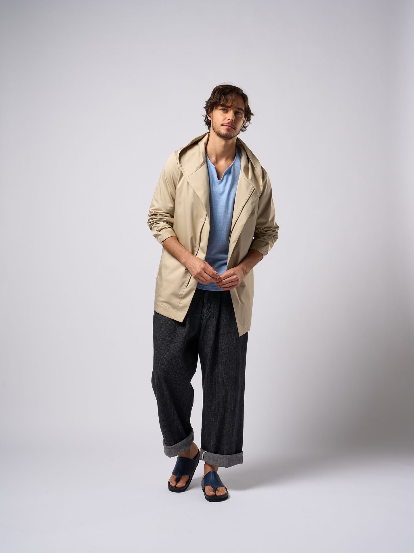 【予約品9月16日 10時締め】 2-tuck wide trousers / ワイドトラウザーズ / usedブラック