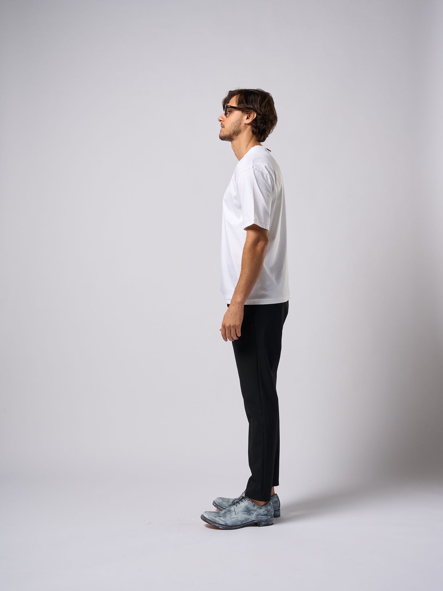 【予約品9月19日 10時締め】 silk touch ladder-st S/S  / Tシャツ / ホワイト×ホワイトステッチ
