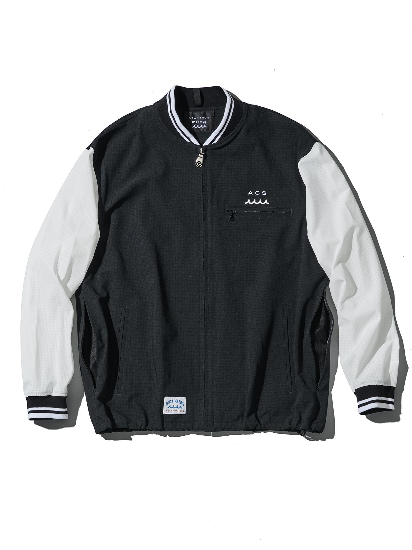 【予約品 10月9日(木) 締切】muta Dot Air(R) Ventilation Jacket / リブブルゾン / ブラック×ホワイト【Acanthus × muta MARINE】