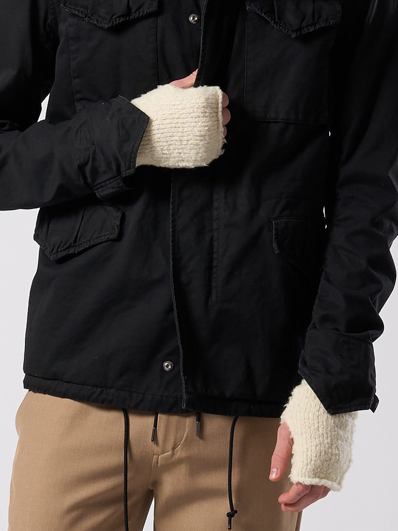 【予約品 4月19日(日) 18時締切】fancy yarn knit hand warmer / ニットハンドウォーマー / ホワイト