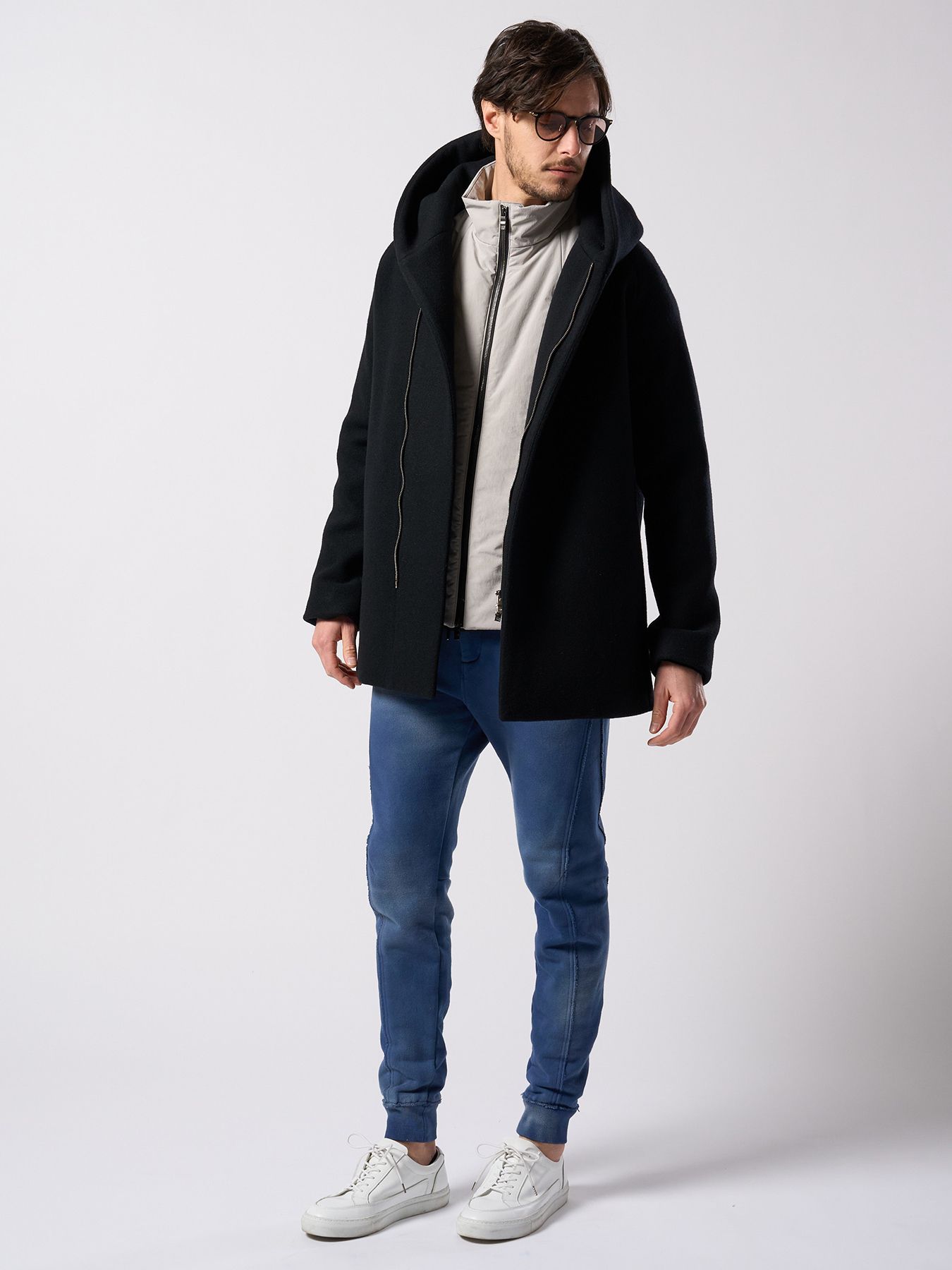 【予約品 4月19日(日) 18時締切】fade switching rib sweat pants / フェードスイッチング リブスウェットパンツ / フェードネイビー