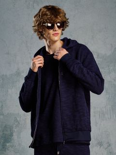 【予約品 1月25日(日) 締切】muta × wjk collection：knit jacquard relax parker / ニットジャガード リラックスパーカー / ネイビー