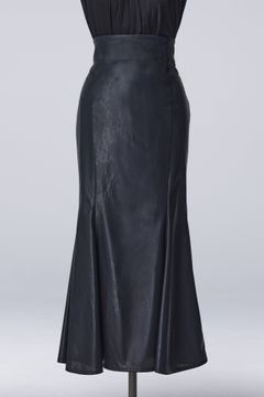《予約》 Cross Dot Wet Print Mermaid Skirt / ブラック 【THE ONENESS】 11月入荷予定