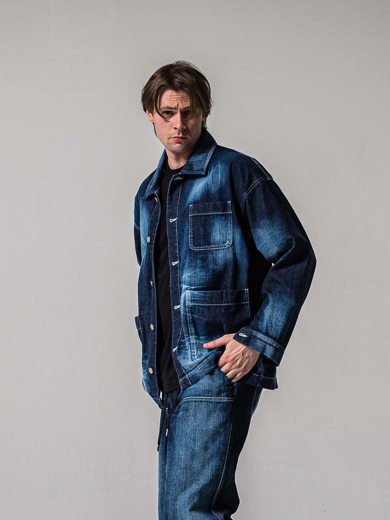 【予約品 11月16日(日) 締切】RC COVER ALL / ライトデニムカーバーオールジャケット / ダークインディゴ