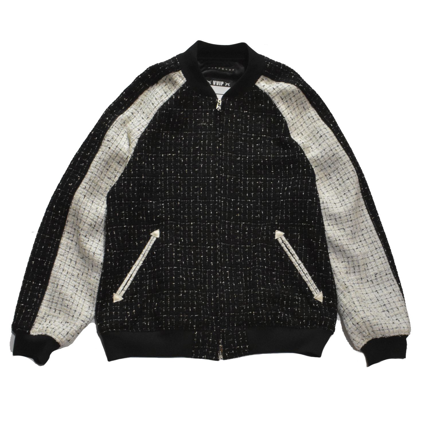 《予約品3月27日 23時55分締め》 TWEED BLOUSON / ブルゾン / ブラック  【roarguns 】8月中入荷予定