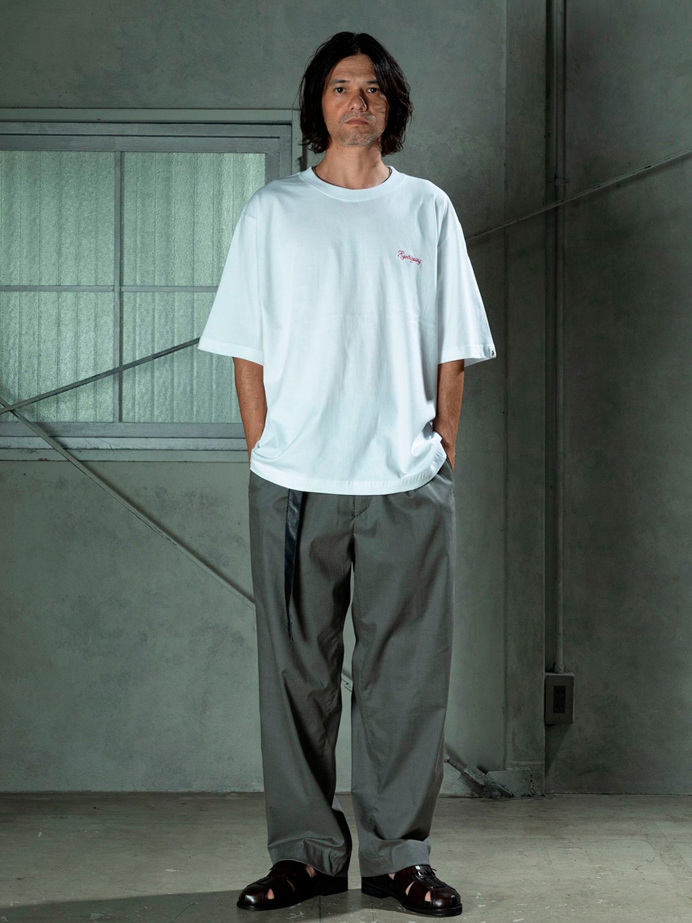 【予約品 11月9日(月) 締切】HEAVYOUNCE TEE Cw / ヘビーオンス バックプリントTシャツ / ホワイト×レッド