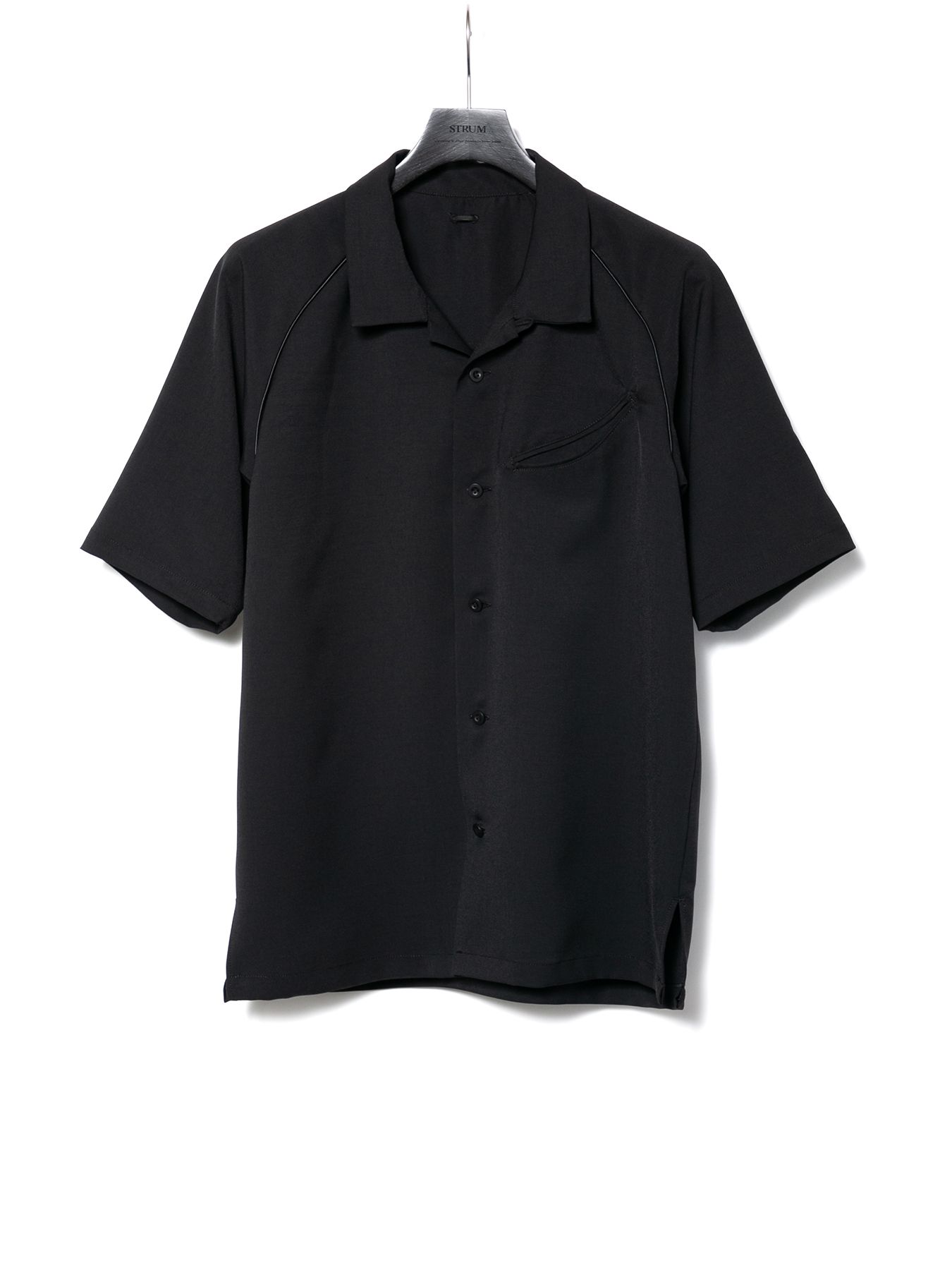 【予約品 10月12日(日) 締切】Polyester Stretch Twill H/S Bowling Shirt / ポリエステル ストレッチ ツイル 半袖 ボーリングシャツ / ブラック