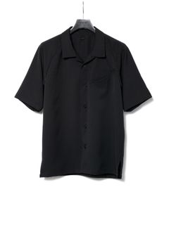 【予約品 10月12日(日) 締切】Polyester Stretch Twill H/S Bowling Shirt / ポリエステル ストレッチ ツイル 半袖 ボーリングシャツ / ブラック