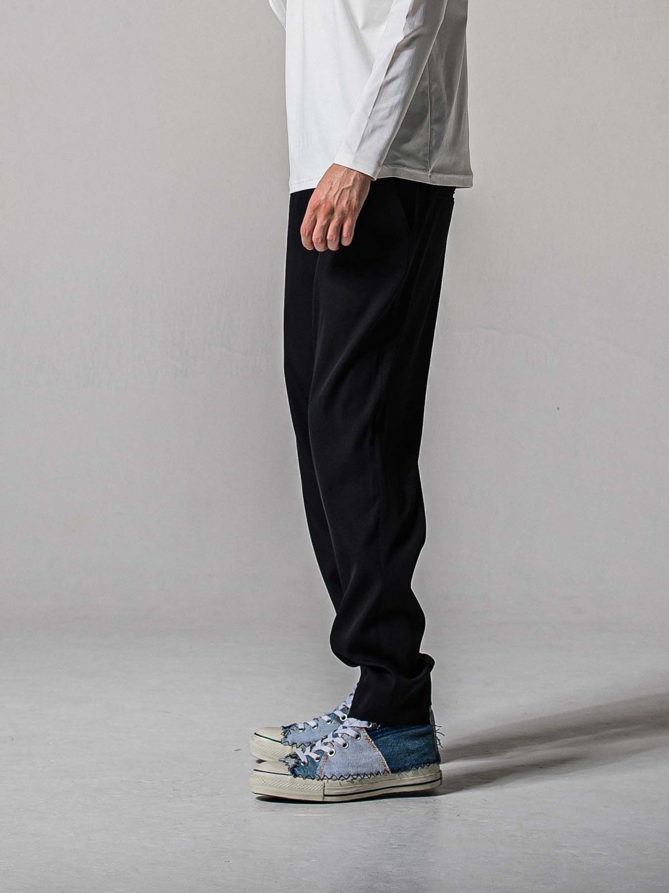 【予約品 11月16日(日) 締切】PAT WIDE EASY PANTS / ワイドイージースラックス / ブラック