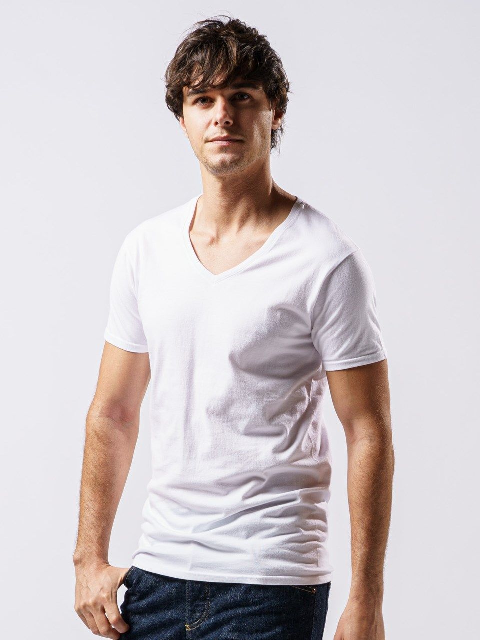 《予約品》 basic V-neck S/S / VネックTシャツ / ホワイト