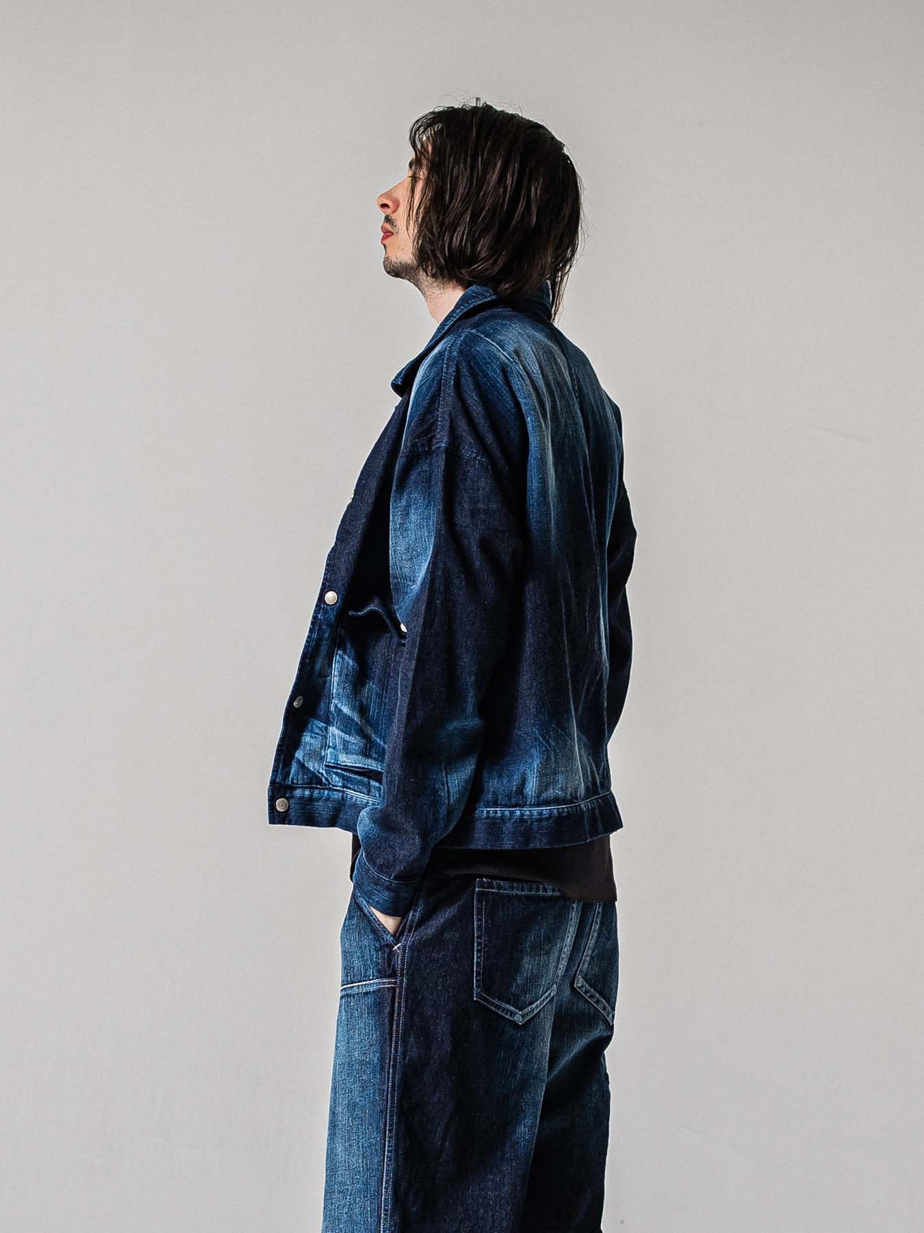 【予約品 11月16日(日) 締切】LDENIM AG FLIGHT JK / ライトデニム ミリタリージャケット / インディゴユーズド