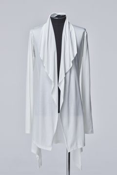 《予約》 Viscose Organic Frill Flare Cardigane  / ホワイト 【THE ONENESS】 11月入荷予定
