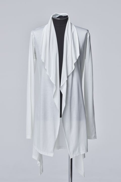 《予約》 Viscose Organic Frill Flare Cardigane  / ホワイト 【THE ONENESS】 11月入荷予定