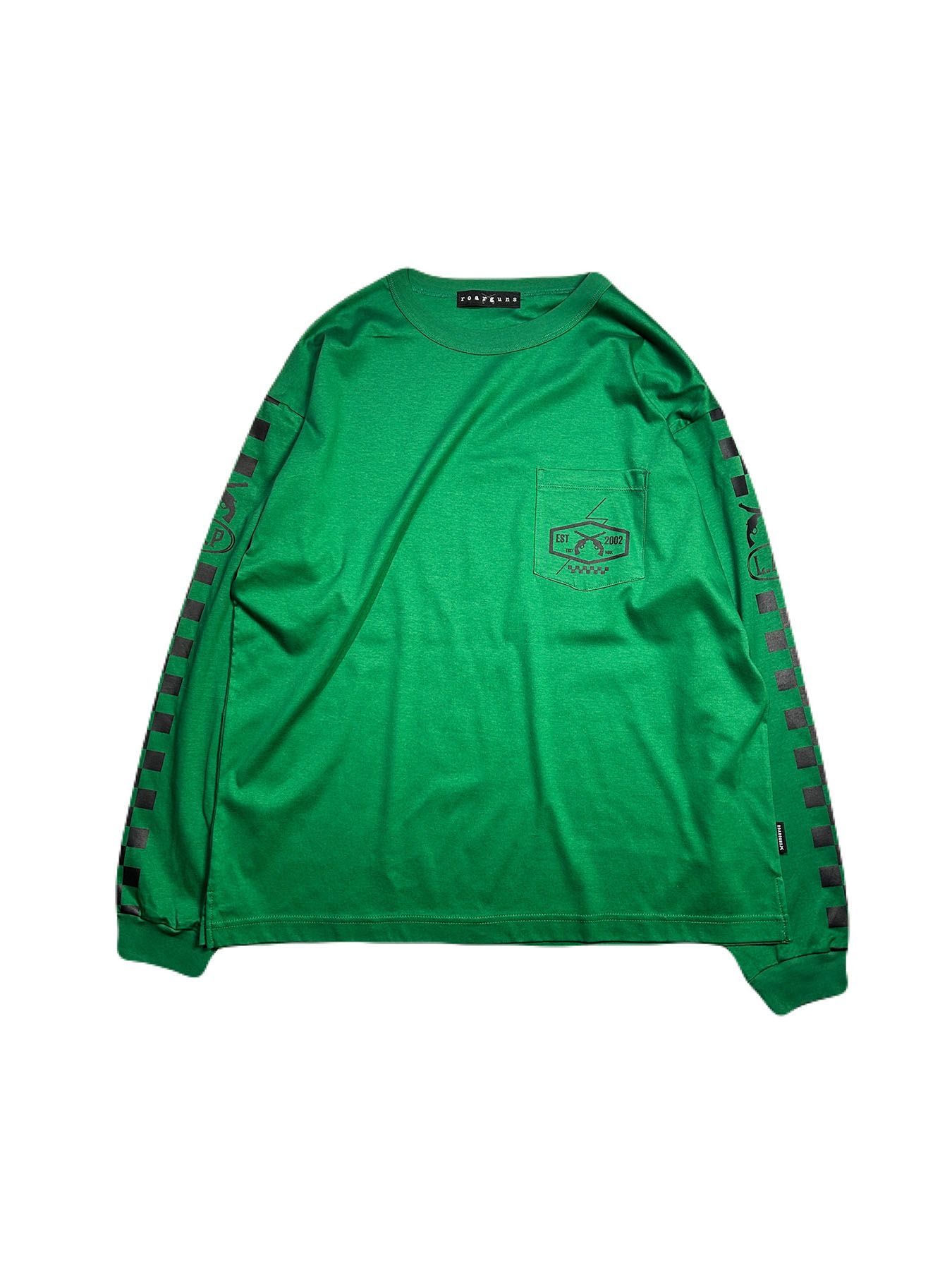 【予約品 8月10日(日) 締切 】CHECKER L/S T / チェッカー ロングスリーブ Tシャツ / グリーン×ブラック