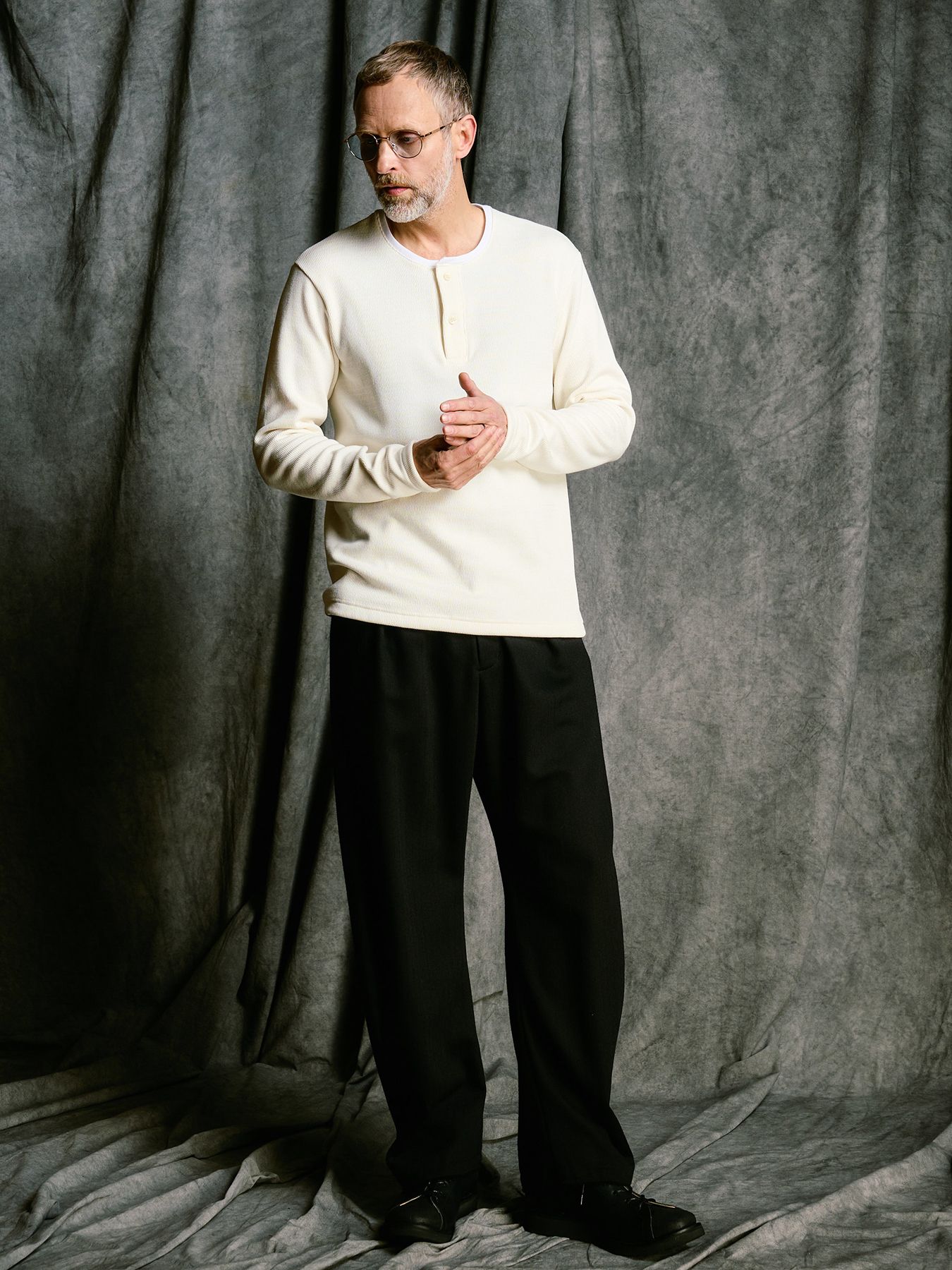 【予約品 4月19日(日) 18時締切】back boa thermal henley L/S / バックボア サーマル ヘンリーネック ロングスリーブ / ホワイト