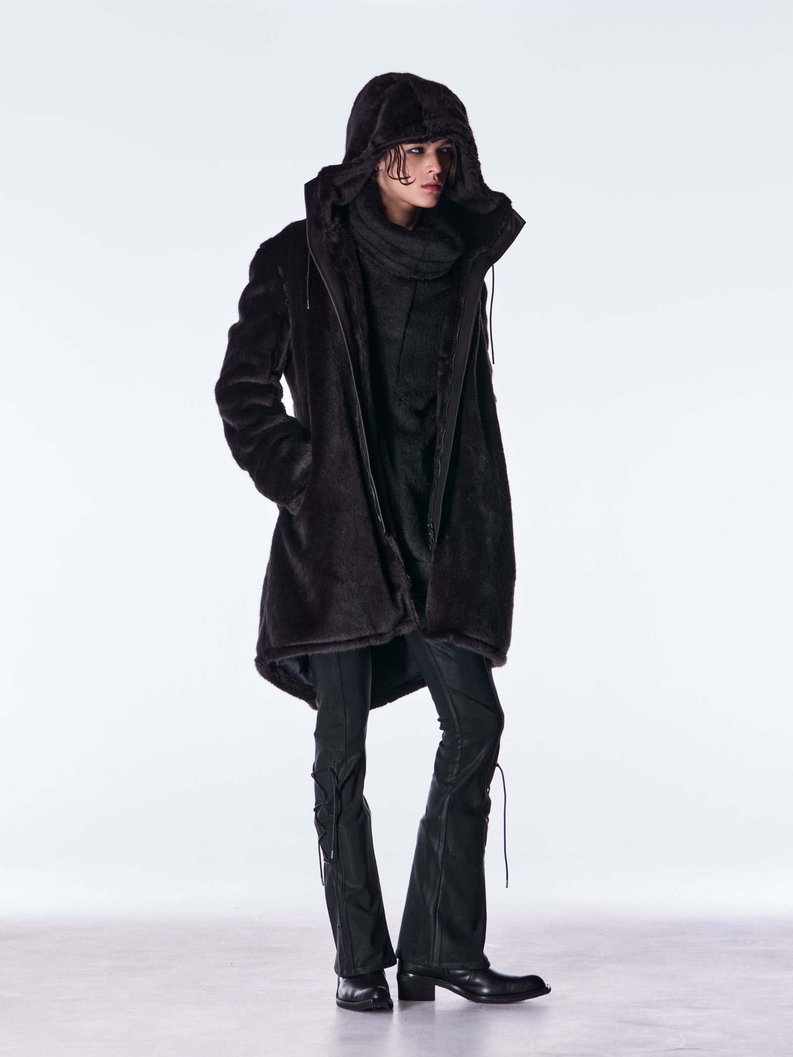 【予約品 6月29日(月) 締切】Fur Mods Coat / ファーモッズコート / ブラック