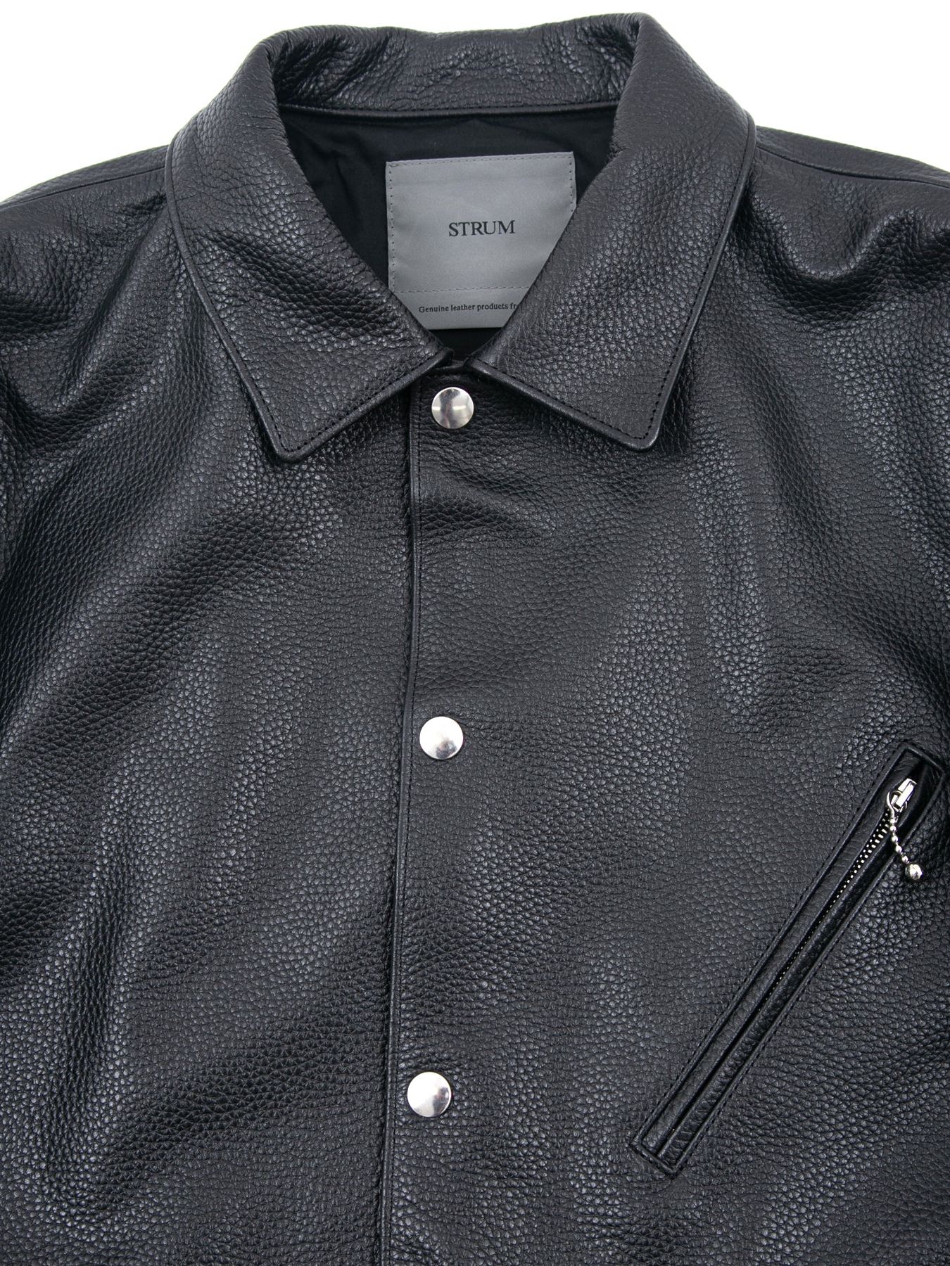 Chrome Tanned Emboss Shrinked Steerhide Coach Jacket / エンボス シュリンク ステア コーチ JK / B.STAR（ビー . スター）
