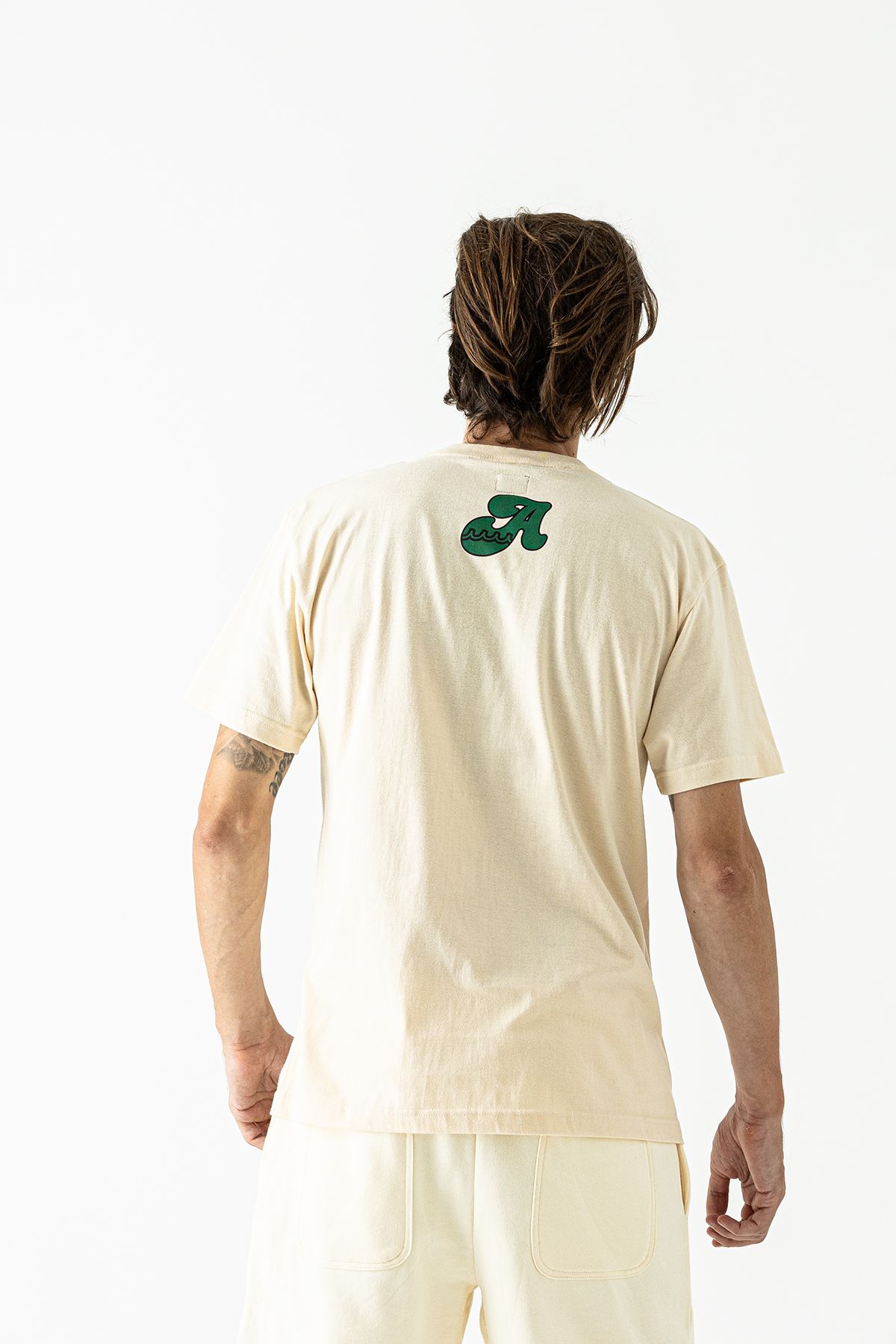 muta College Logo Tee /  ナチュラルベージュ  【Acanthus×muta】