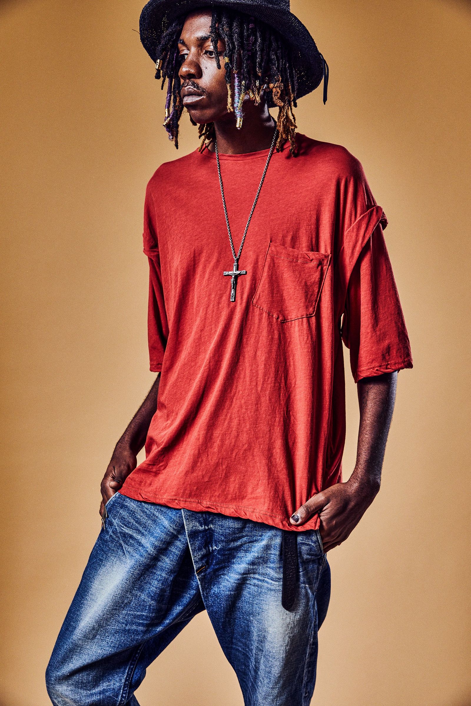 12.5oz Organic Cotton Stretch Over Lap Tight Straight Jeans / インディゴ 【STRUM】