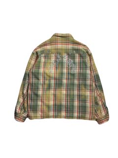 【予約品 3月9日(月) 18:00 締切】STUDS CHECK SH METAL / メタルクロスガン スタッズ チェックシャツ / グリーン