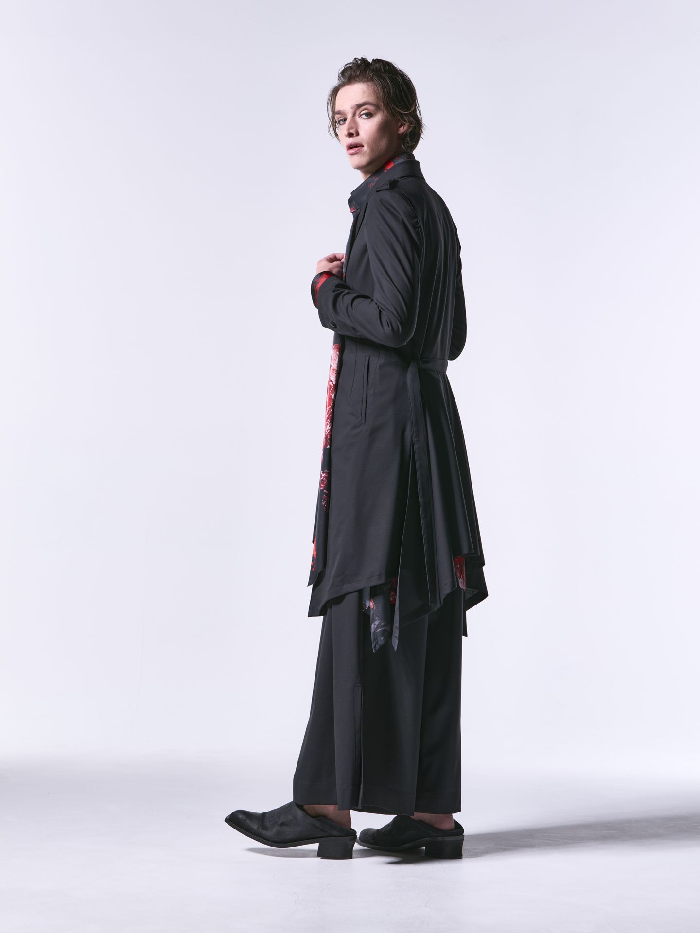 SlitWideTuckSlacks / スリットワイドタックスラックス / ブラック