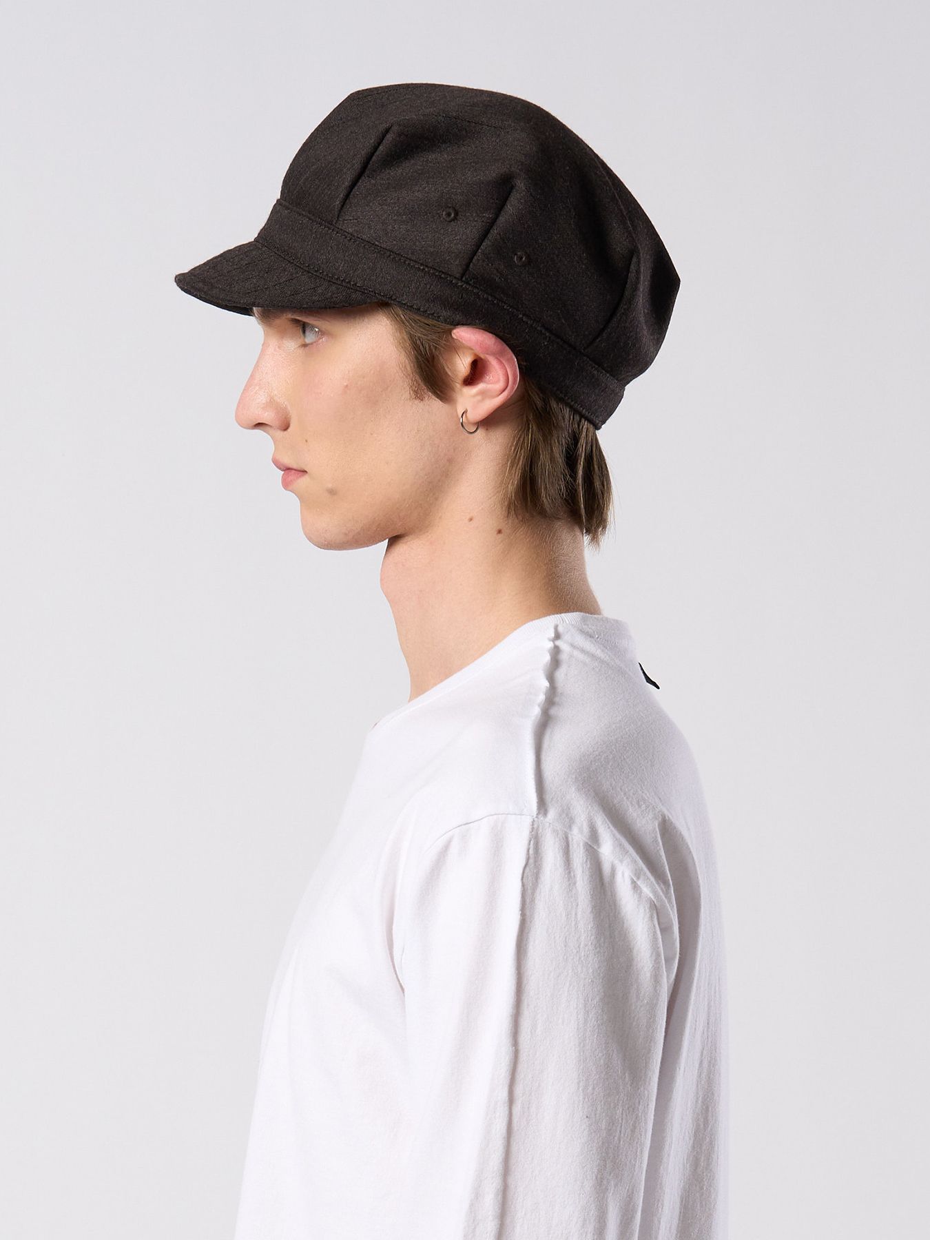 【予約品 4月19日(日) 18時締切】venetian stripe engineer cap / ヴェネツィアン ストライプ エンジニアキャップ / ダークブラウン