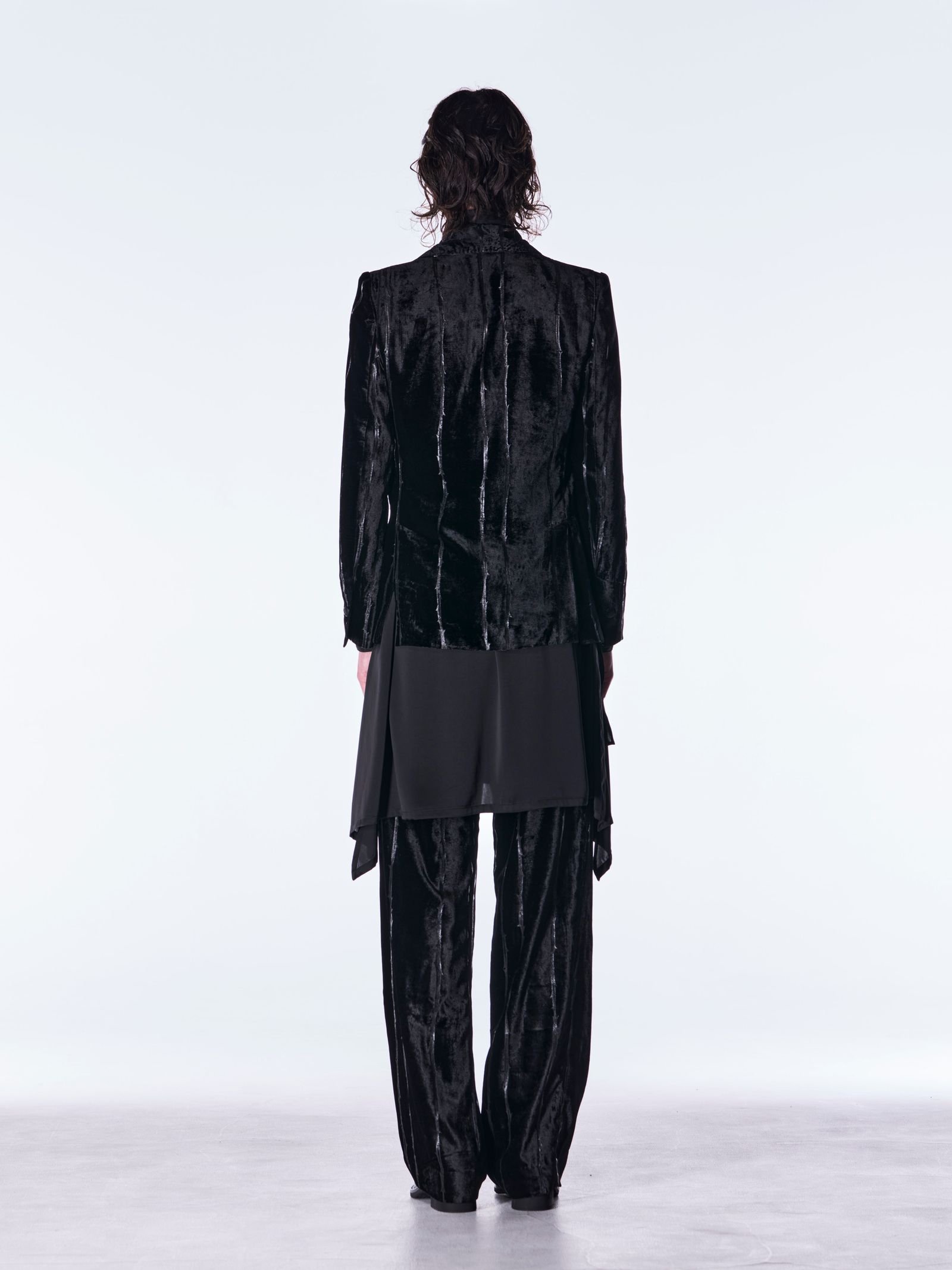 【予約品 6月29日(月) 締切】TOGE Velvet Wide Slacks / ベルベット ワイドスラックス / ブラック