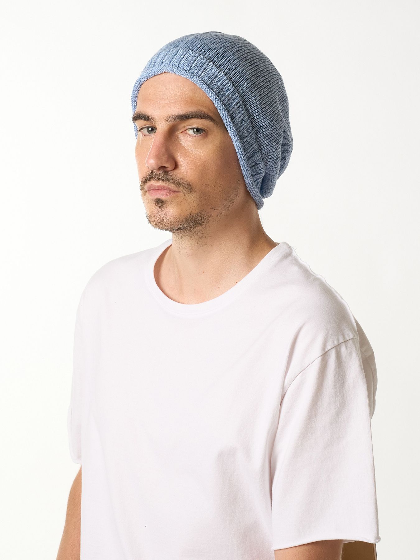 【予約品 9月23日(火) 締切】GIMA roll beanie / 擬麻 ロールビーニー / ライトブルー