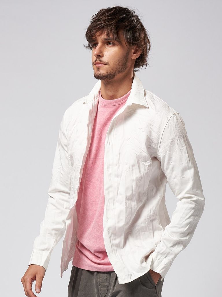 wjk - 《予約品》 twist wrinkle shirt / シワ加工シャツ / ホワイト 