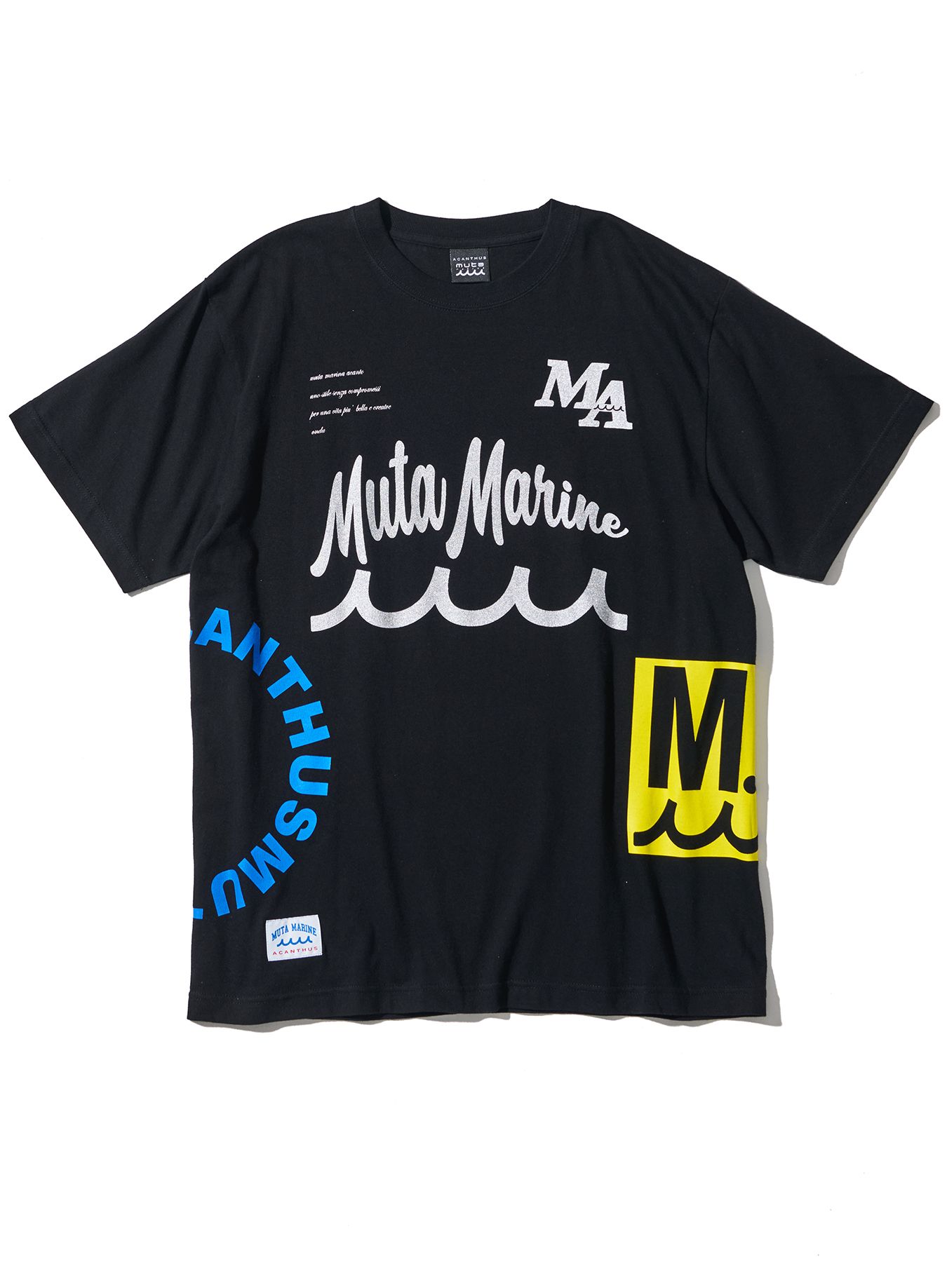 【予約品 10月9日(木) 締切】muta Test Print Tee / Tシャツ / ブラック【Acanthus × muta MARINE】