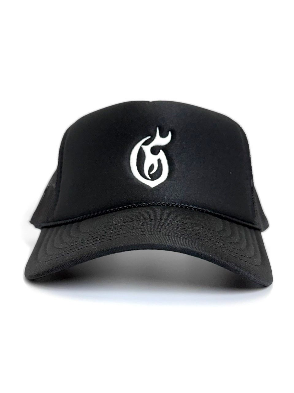 【予約】G刺繍 MESH BACK TRUCKER HAT BLACK