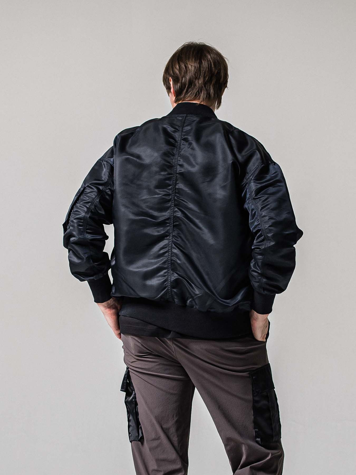 【予約品 11月16日(日) 締切】LIGHT DAVID JACKET / ドロップショルダー フライトジャケット / ナイロンブラック