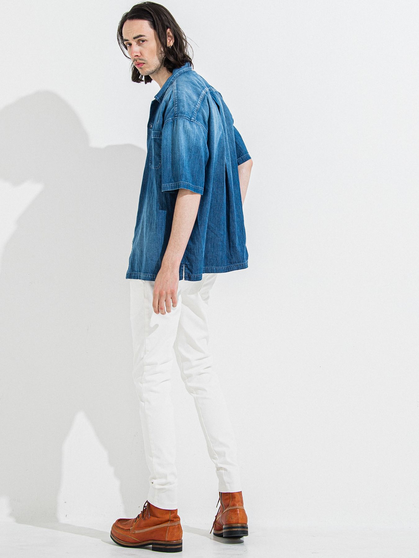 DENIM JERSEY CHRIS EASY TUCK PT / デニムジャージクリスイージータックパンツ / ホワイト