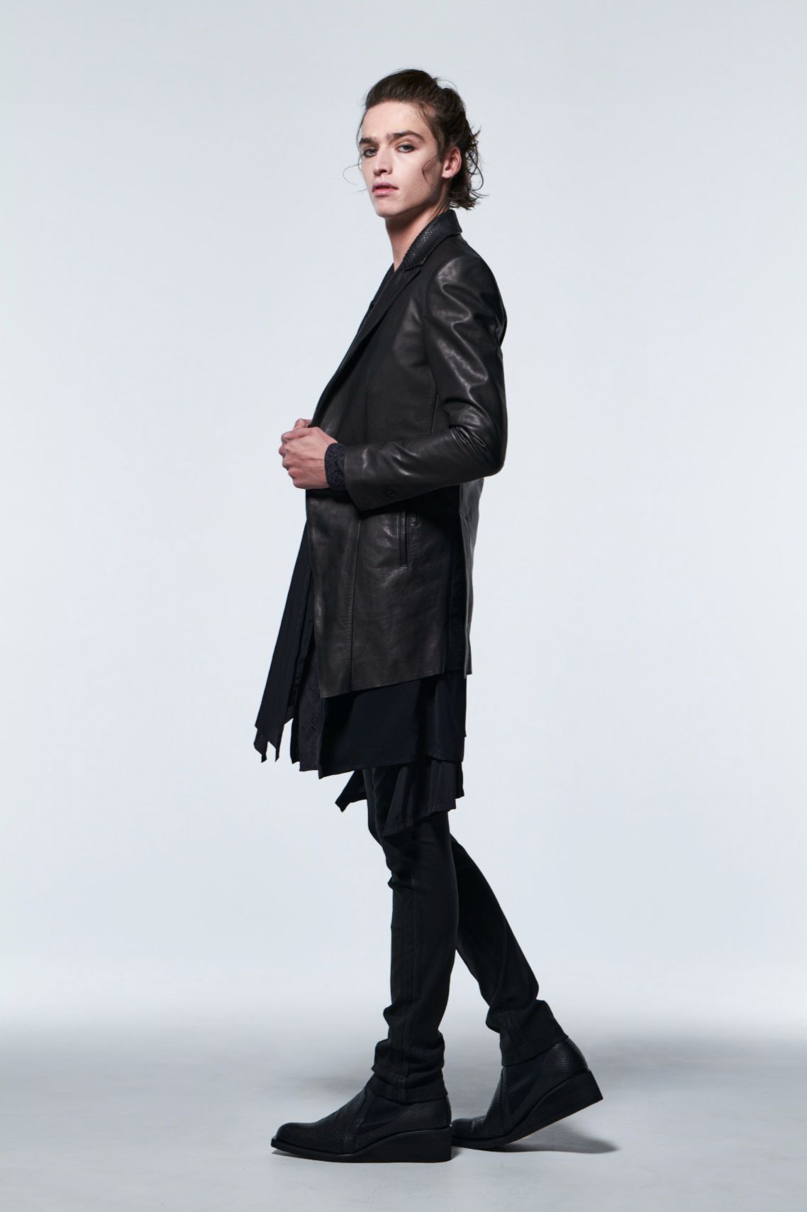 《予約品》 LayeredLeatherJacket / ブラック 【kiryuyrik】 2023年3月入荷予定