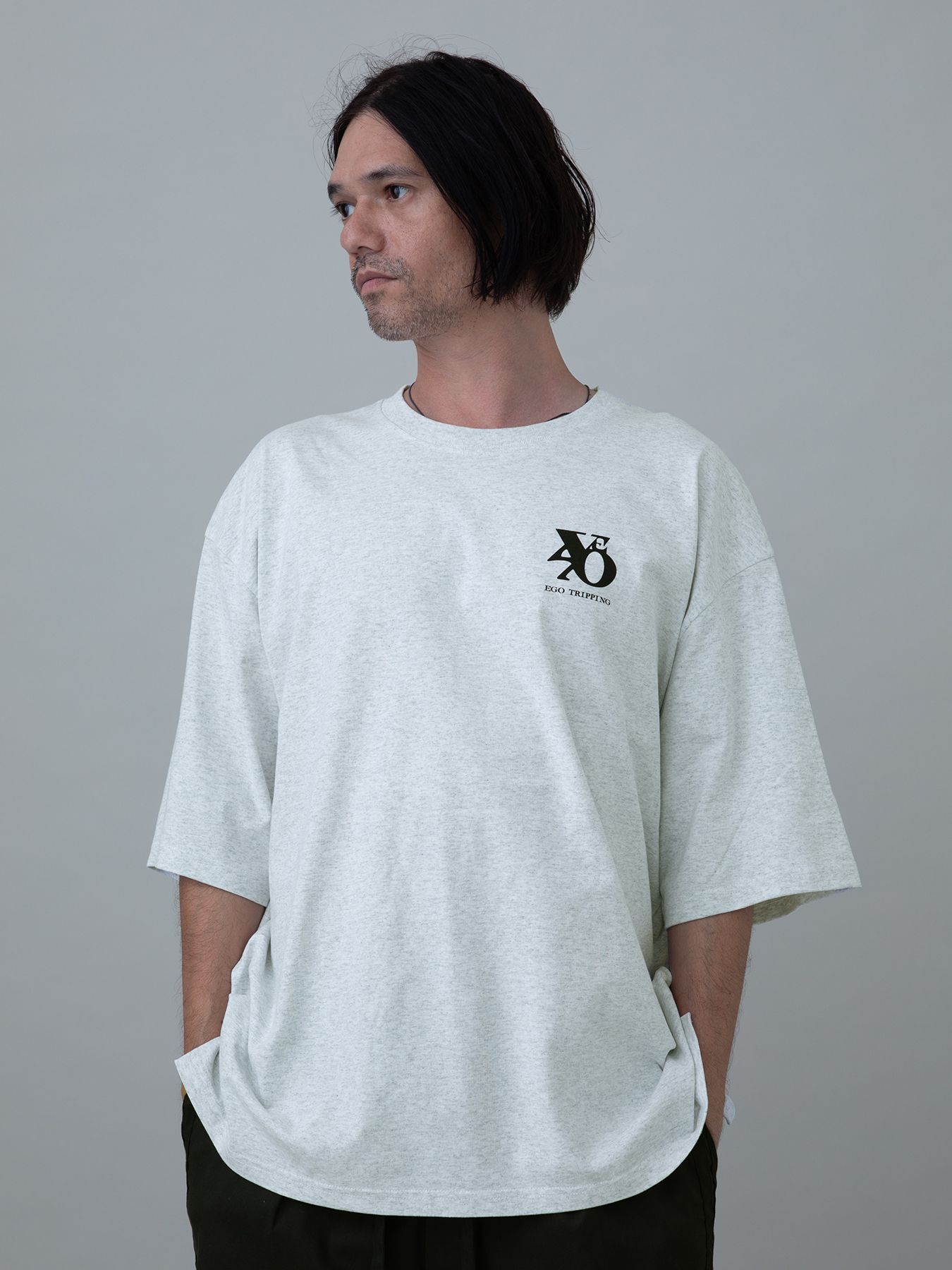 【予約品 11月23日(日) 締切】PRINTTEE-B short / ロゴプリント Tシャツ / ASH
