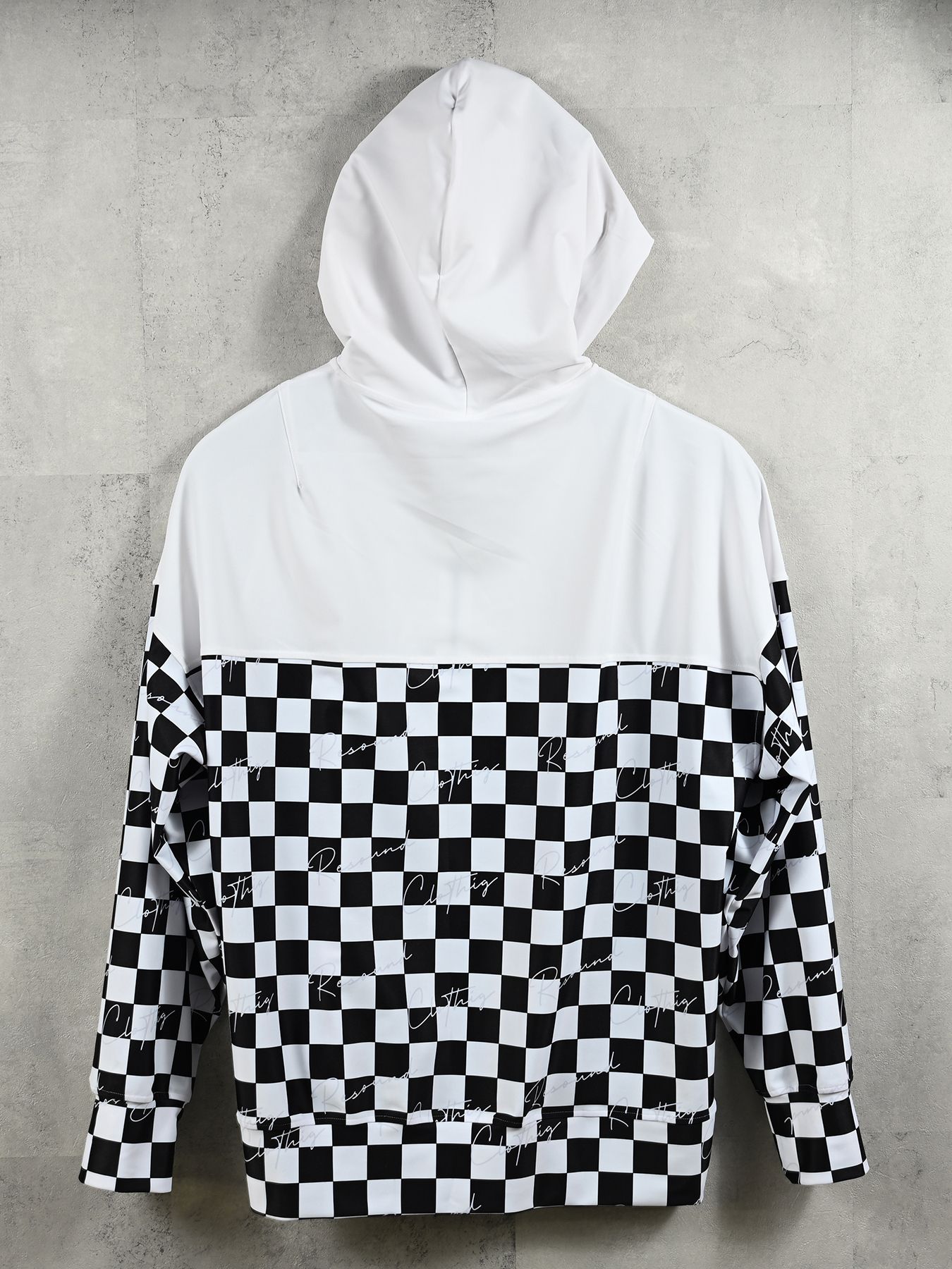 【予約品 】RASH OVER ZIPUP HOODIE / ラッシュガード オーバーサイズジップアップパーカー / チェッカーフラッグ