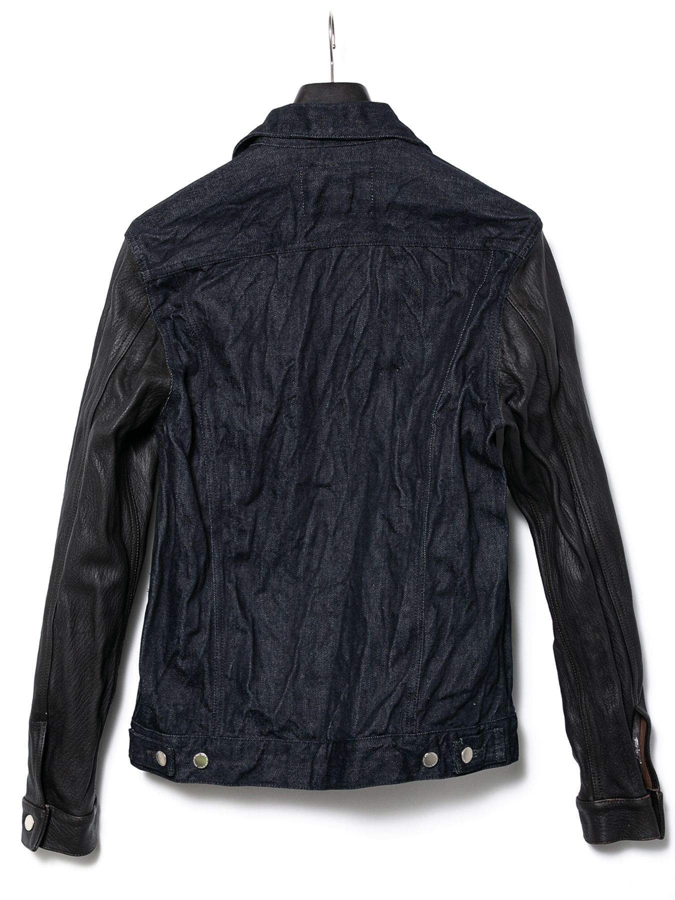 【予約品 10月12日(日) 締切】14oz Deep Blue Heavy Selvage Denim Leather Sleeve G Jean Blouson / 14oz ディープブルー ヘビーセルヴィッチ デニム 袖革 Gジャン / BLITZ / インディゴ（ワンウォッシュ）