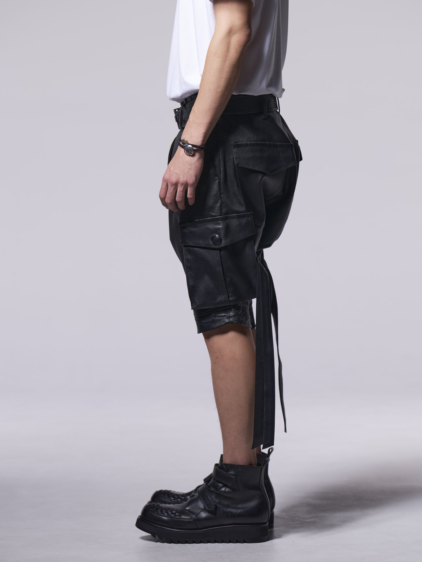 《予約品》 LeatherSarouelPants / レザーサルエルパンツ / ブラック