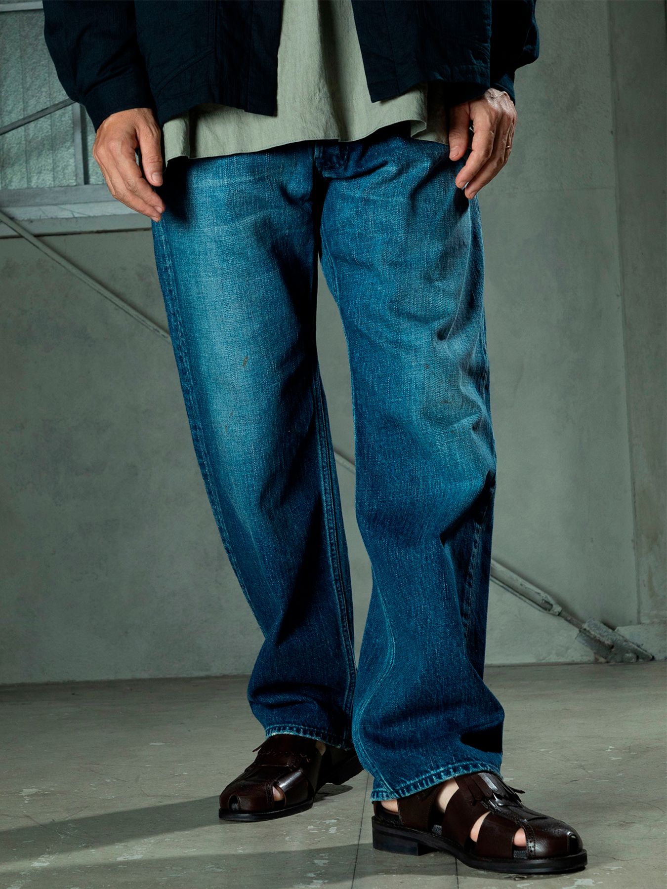【予約品 11月9日(月) 締切】TRADITIONALDENIM Used / トラディショナルデニム ユーズド加工 / 濃色 インディゴ×ネイビーステッチ