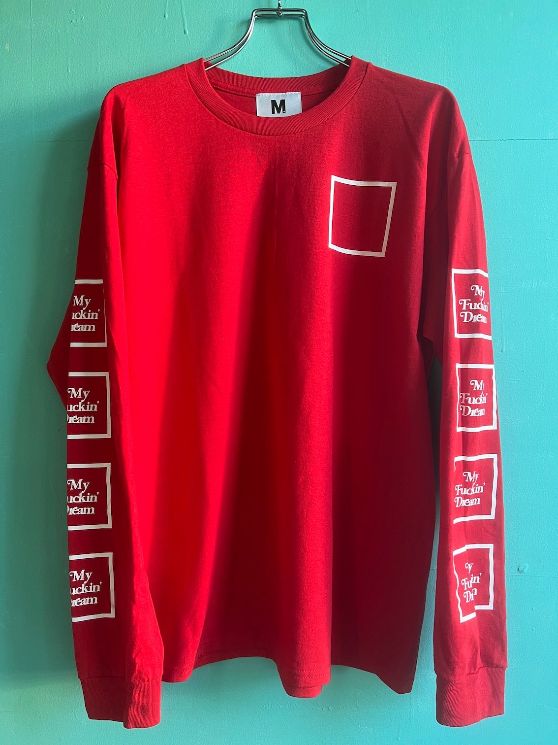 M - 《予約》 l/s Tシャツ (square) / レッド 【M】 3月頃~入荷