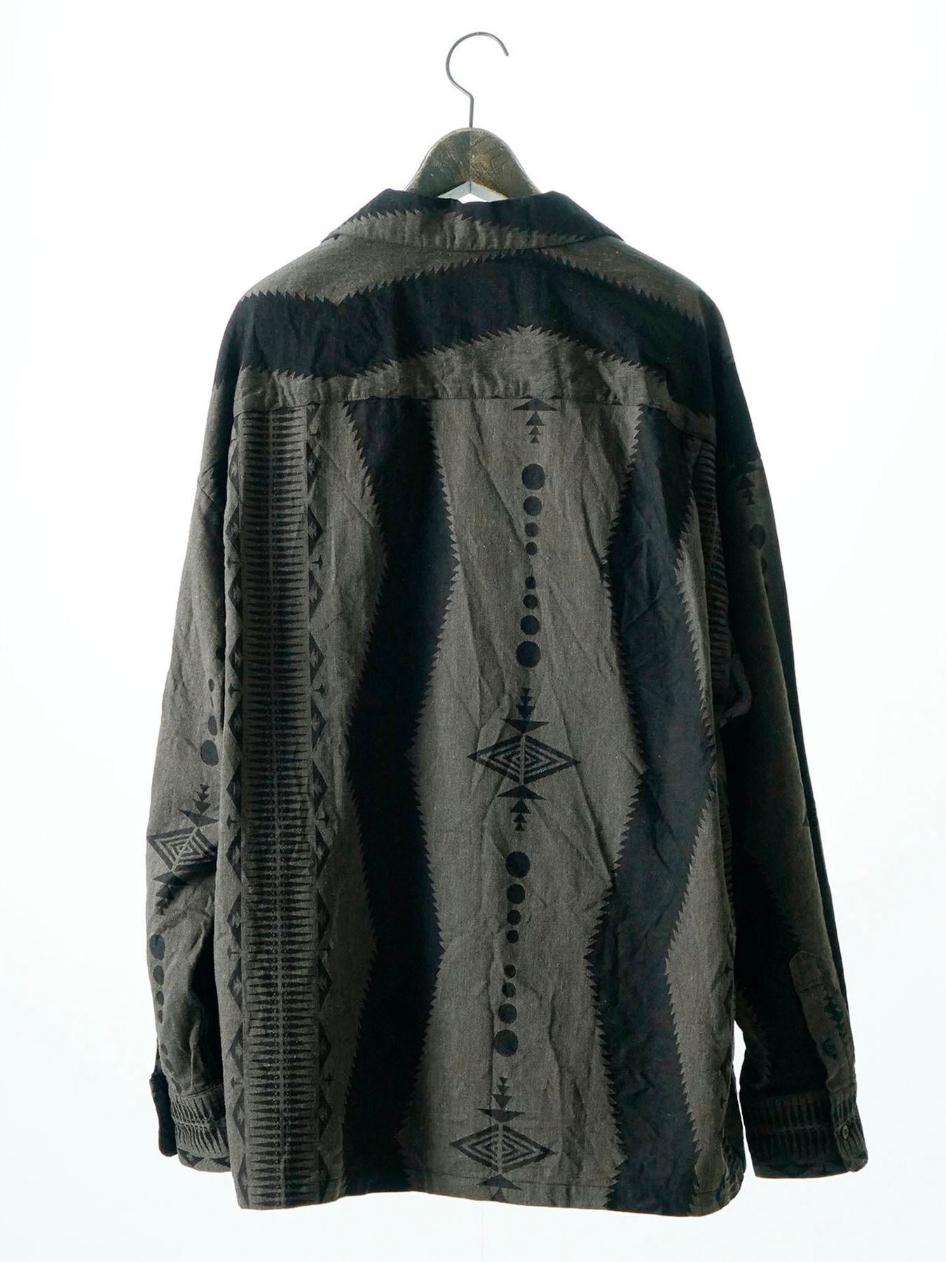 【予約品 6月2日(月) AM10時 締切】FOLKESTRIPE L/S / オーバーシャツ / チャコール×ブラック