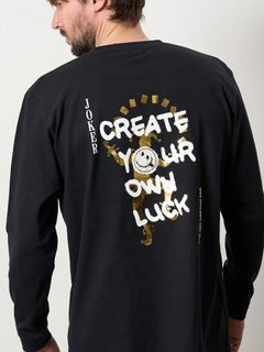 【予約品 5月8日(木) AM10時 締切】 5.6ozコットン天竺 CREATE YOUR OWN LUCK&マルチパッチワーク LS Tシャツ / ブラック