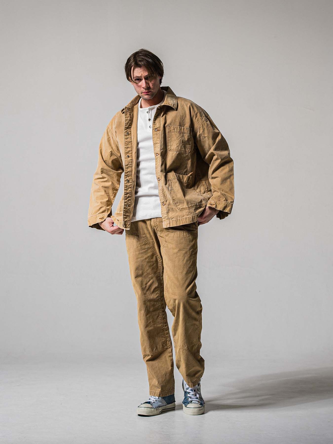 【予約品 11月16日(日) 締切】RC COVER ALL / ミリタリーキャンバス カーバーオールジャケット / ダークブラウン