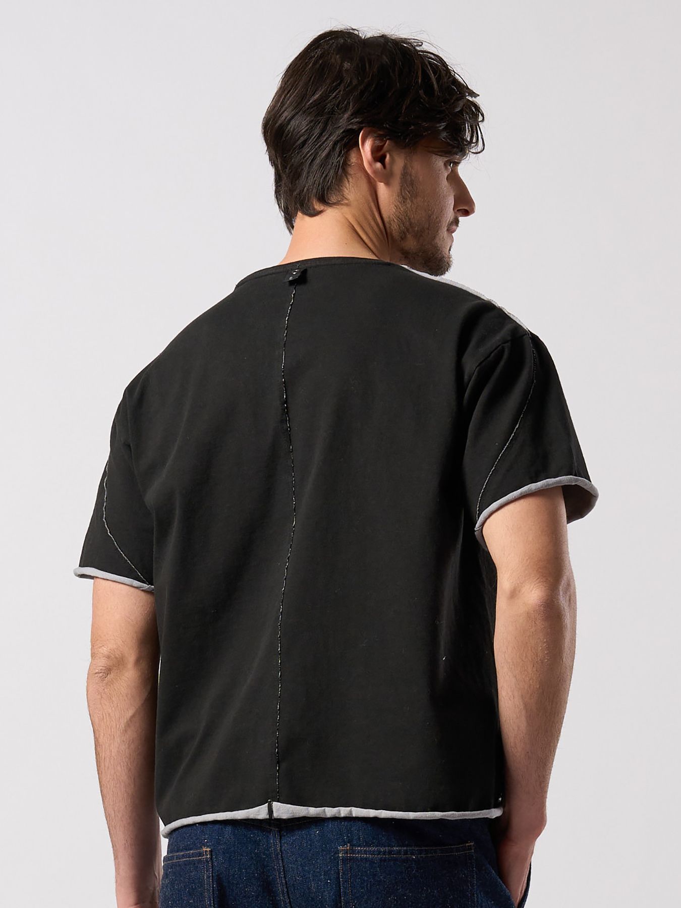 【予約品 4月19日(日) 18時締切】Ohta Design × wjk collaboration："relax" cut-off S/S / "relax" カットオフ ショートスリーブ / ブラック