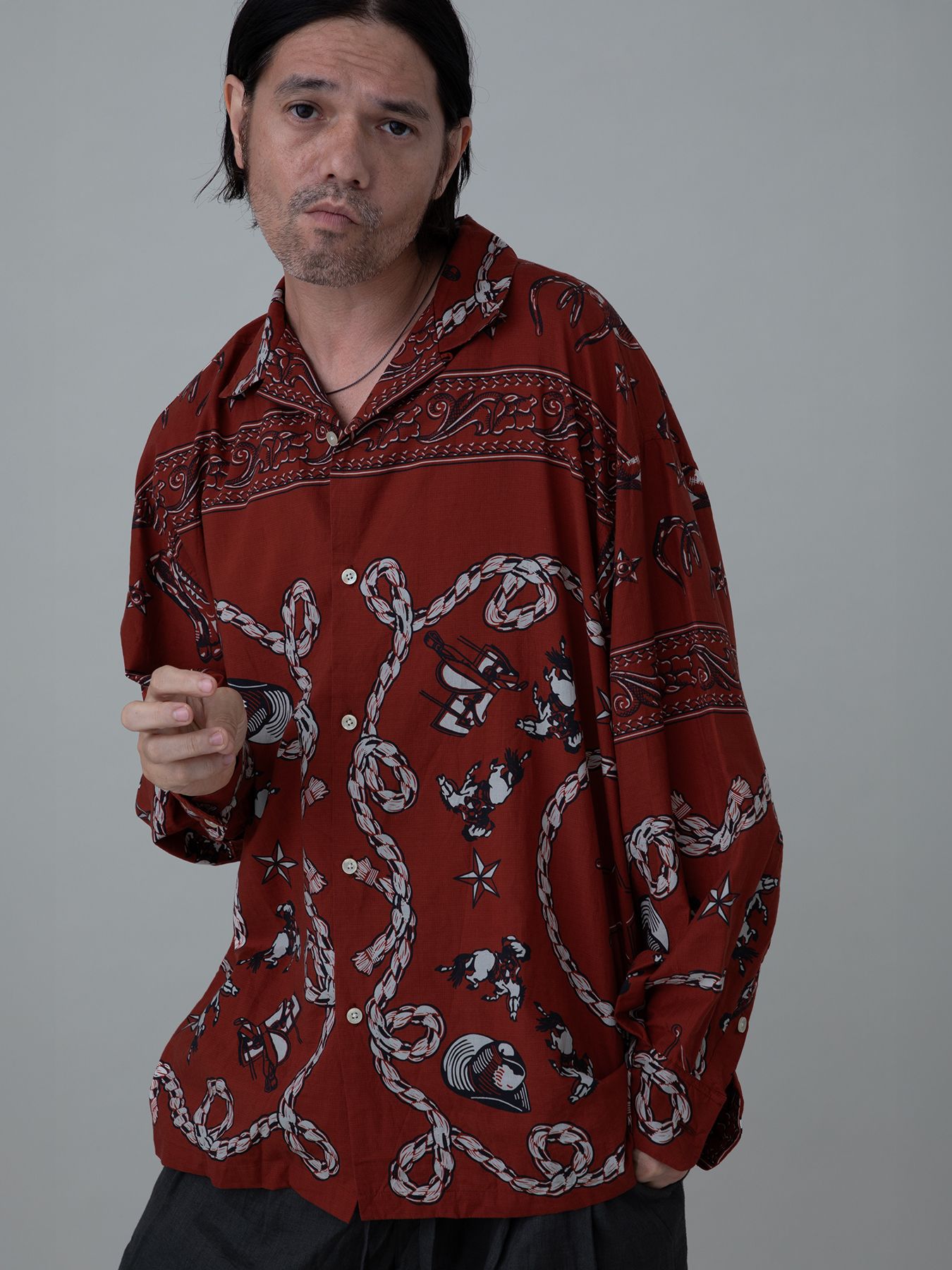 【予約品 11月23日(日) 締切】WESTERNBANDANA SHIRTS / バンダナプリント シャツ / RED